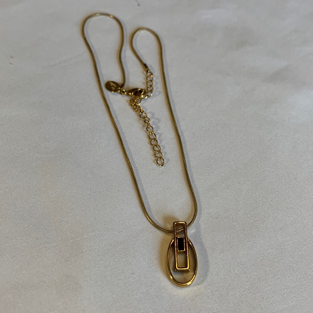Gold Lia Sophia Necklace with Black